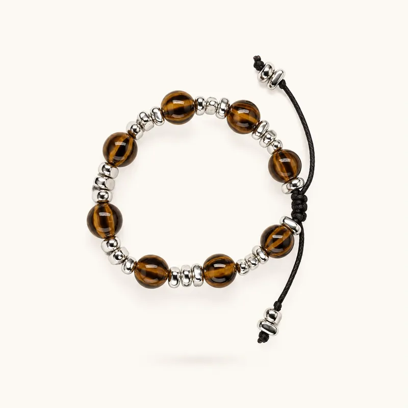 Ojo de Tigre — Cerámica esmaltada y acentos de plata, joyería artesanal Meissen Mia