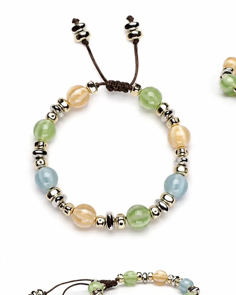 Lima — Cerámica esmaltada, hematita y acentos de oro, joyería artesanal Meissen Mia